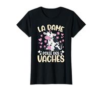 Vache Drôle Fermier La Dame Folle Des Vaches T-Shirt