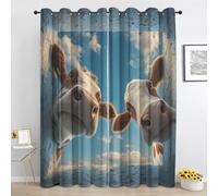 Vache Drôle Rideau - Animaux de la Ferme Thermique Rideaux - pour Chambre Salon - Occultant Rideau 2 Panneaux - 140L x 200H cm Ex405