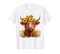Vache écossaise des Highlands et tournesol T-Shirt