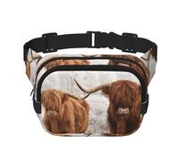 Vache écossaise,Sac Banane carré Double Couche, Sac de Poitrine