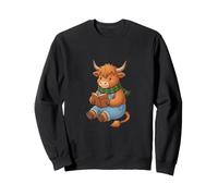 Vache Élandaise Mignonne Lit Un Livre Sweatshirt