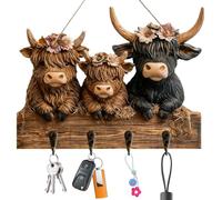 Vache en acrylique - Support décoratif mural en forme de vache | Ornements de bétail des Highlands, porte-clés et pendentif de sac - Ornement mignon à suspendre de style dessin animé pour miroir de