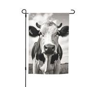 Vache en noir et blanc imprimé divers drapeaux de jardin drapeau extérieur décoration de cour pour patio, porche ou pelouse drapeau