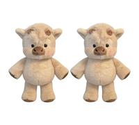 Vache en Peluche 45cm - 2 Pièces Adorable Vache En Peluche Qui Court | Poupées de Collection en Forme de Veau Tout Doux pour Soulager le Stress | Peluches d'animal Fermier pour Décoration Intérieure