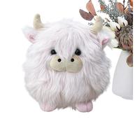 Vache en peluche - Adorable douce avec design à poils longs - Mini figurine en tissu - Jouet décoratif confortable - Adorable pièce d'exposition pour , filles, chambre à coucher, maison