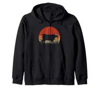 Vache Fermier Coucher de Soleil Floral élevage de bovins Art Vintage Sweat à Capuche