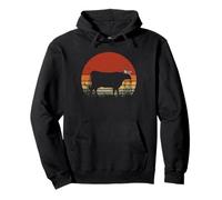 Vache Fermier Coucher de Soleil Floral élevage de bovins Art Vintage Sweat à Capuche