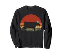 Vache Fermier Coucher de Soleil Floral élevage de bovins Art Vintage Sweatshirt