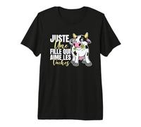Vache Fermier Juste Une Fille Qui Aime Les Vaches T-Shirt Haut de Gamme