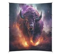 Vache Feu en ColèRe Pourpre Tente de Plage Abri Solaire pour Camping,Installation Facile,Portable avec Sacs de Sable pour Pêche Pique-Nique Plein Air