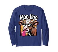 Vache Folle Moo-Hoo Garçon Fille Humour Drole Amoureux Vache Manche Longue