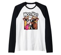 Vache Folle Moo-Hoo Thème Humoristique Drôle Amoureux Vaches Manche Raglan