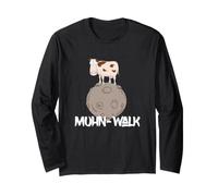 Vache Folle sur la Lune : Moonwalk. Muh T-Shirt drôle Manche Longue