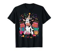 Vache Gâteaux Confettis Anniversaire Fête Vaches T-Shirt