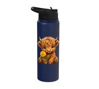 Vache Highland avec pissenlit Stainless Steel Insulated Water Bottle