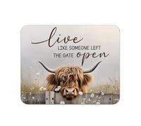 Vache Highland De La Ferme, Vivre comme Si Quelqu'un Avait Laissé Le Portail Ouvert Tapis Souris Durable Tapis De Souris Portable Mouse Pad pour Maison Pc Travail 25X30Cm