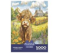 Vache Highland Puzzle 1000 Pièces Educa Jouet en Bois Cadeau Unique De l'art De La Décoration Jeu Éduchatif Challenge Toy Adultes Et Enfants À Partir De 14 Ans 38x26cm/1000pcs