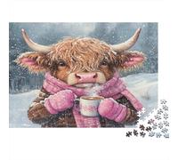 Vache Highlands Belle Puzzle 1000 Pièces avec Assemblage Fluide,Puzzle Adulte Impossible Difficile Très Difficile Défiante pour Une Activité en Famille,Cadeau De Retraite 38x26cm/1000pcs