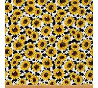 Vache Imprimer Tissu 460x150cm, pour Chaises, fleurs de tournesol Tissu extérieur Tissu Tissus au Metre, cheval de ferme noir et blanc vache motif floral Tissu pour la décoration intérieure