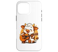 Vache Jouant de la Guitare Graphique Vache garçons Filles Amateurs de Guitare Coque pour iPhone 16 Pro Max