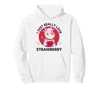 Vache Kawaii, J'adore Vraiment Les Amateurs de Fraises Sweat à Capuche