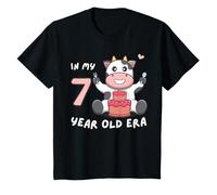 Vache mignonne dans mon âge de 7 ans animal mignon amusant 7ème anniversaire T-Shirt