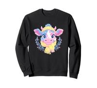 Vache Mignonne Hiver Ferme Amoureux des Animaux Portrait Graphique Pastel Sweatshirt
