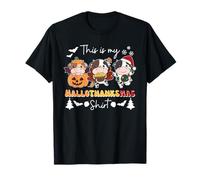 Vache Noël Halloween C'est Mon Hallothanksmas T-Shirt