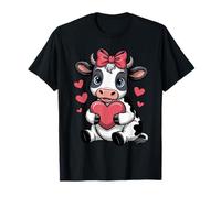 Vache noire blanche rose coquette arc vache bovin éleveur vache T-Shirt