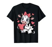 Vache noire blanche rose coquette arc vache bovin éleveur vache T-Shirt