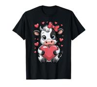 Vache noire blanche rose coquette arc vache bovin éleveur vache T-Shirt