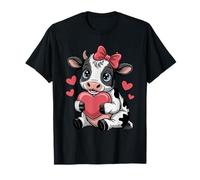Vache noire blanche rose coquette arc vache bovin éleveur vache T-Shirt
