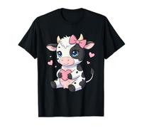 Vache noire blanche rose coquette arc vache bovin éleveur vache T-Shirt