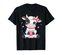 Vache noire blanche rose coquette arc vache bovin éleveur vache T-Shirt