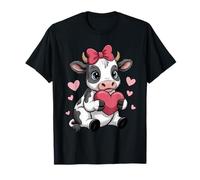 Vache noire blanche rose coquette arc vache bovin éleveur vache T-Shirt