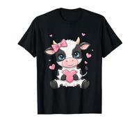 Vache noire blanche rose coquette arc vache bovin éleveur vache T-Shirt