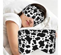 Vache noire et blanche, Masque de sommeil pour la maison, les voyages et le travail posté, couvrant entièrement les yeux et bloquant la lumière