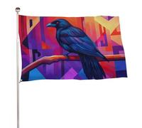 Vache perchée sur une branche géométrique de 9,6 x 1,5 m, bannière décorative pour cour, porche, pelouse, ferme