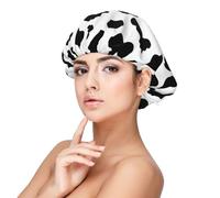 Vache (petits caractères),Bonnet de nuit en satin pour adulte - Bonnet de nuit élastique pour femme, couvre-cheveux de nuit