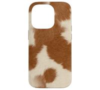 Vache Pois Marron Blanc Western Ranch Style Art Art Coque pour iPhone 14 Pro