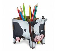 Vache Pot À Crayon En Bois Éco Certifié - 13 X 12,5 X 10 Cm Werkhaus