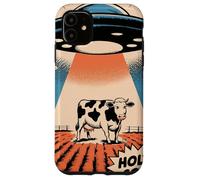 Vache Sacrée Drôle Rétro Enlèvement UFO Coque pour iPhone 11