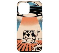 Vache Sacrée Drôle Rétro Enlèvement UFO Coque pour iPhone 12 Pro Max