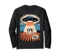 Vache Sacrée Drôle Rétro Enlèvement UFO Manche Longue