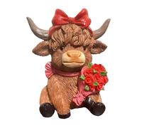 Vache Saint-Valentin Décorations Romantiques pour la Fête de la | Statuette Bovine Mignonne Déco d'Intérieur pour Couple Bureau Salon Chambre Cadeau Petit Ami Petite Amie Mari Femme