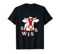 Vache Suisse Mignonne Suisse Animal Alpes Montagnes Voyage T-Shirt