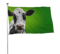 Vache sur drapeau vert 9,5 x 1,5 m pour extérieur, jardin, bannière, décoration pour cour, porche, pelouse, ferme