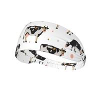 Vache tachetée de Lait Vache Noire,Bandeau de Sport Unisexe, Bandeau élastique Multi-usages pour Cheveux