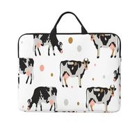 Vache tachetée de Lait Vache Noire,Housse pour Ordinateur Portable 14 Pouces, Sacoche pour Ordinateur Portable, Mallette avec poignée