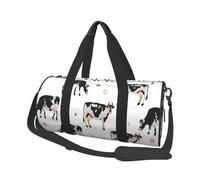 Vache tachetée de Lait Vache Noire, Sac de Voyage de Grande capacité, Sac à Main Rond, Sac de Voyage de Sport, fourre-Tout, Sac de Fitness